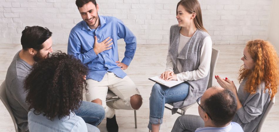 group of people at rehab